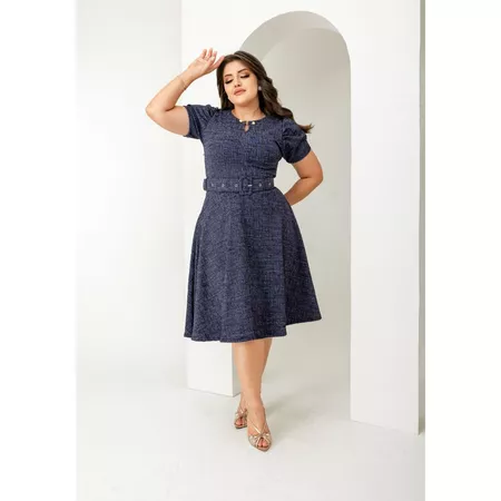 Vestido Godê com Cinto - Imagem 11