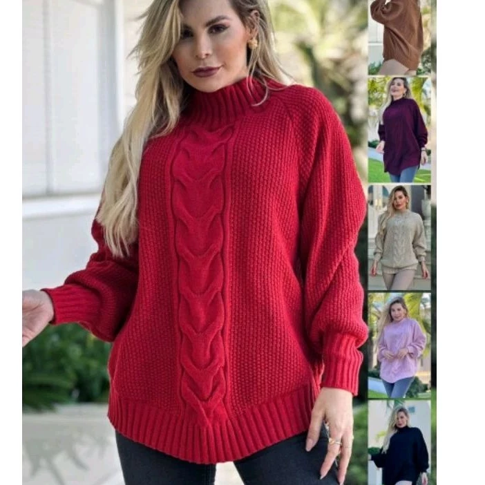 Blusa PLUS SIZE poncho blusão lã 48 a 54 tricot tricô