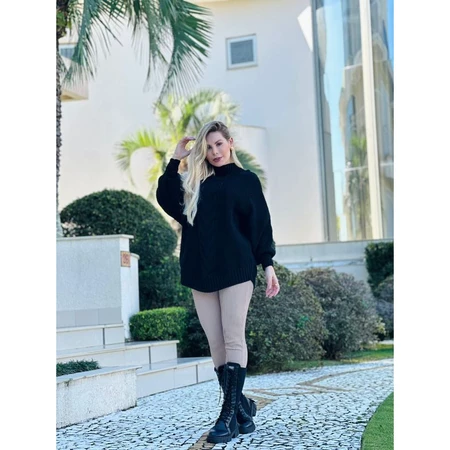 Blusa PLUS SIZE poncho blusão lã 48 a 54 tricot tricô - Imagem 8