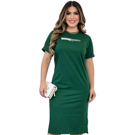 Vestido Feminino Midi Gospel Leão Gola Redonda - Imagem 3