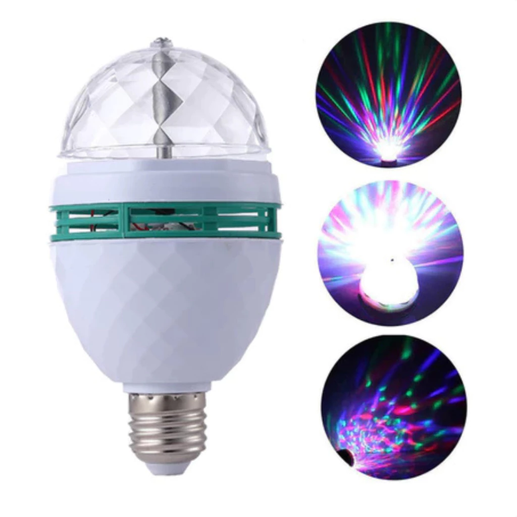 Lâmpada RGB LED Colorido Globo Giratória De Luz Festa - Imagem 6