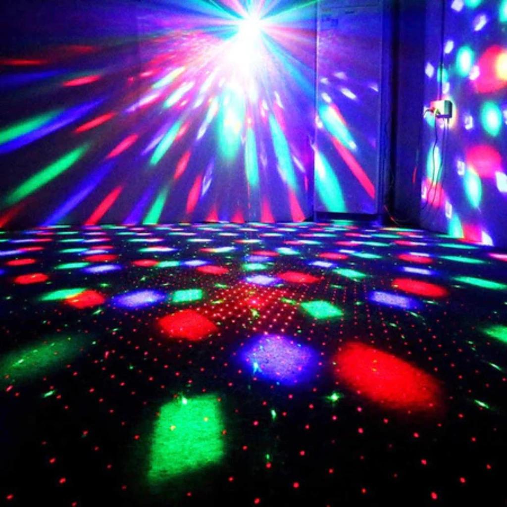 Lâmpada RGB LED Colorido Globo Giratória De Luz Festa - Imagem 4