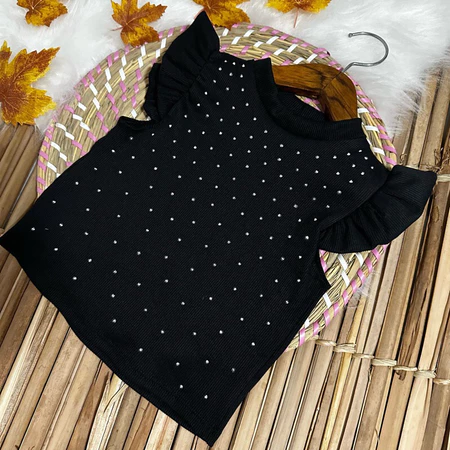 BLUSA INFANTIL MENINAS PEDRARIA MANGA PRINCESA