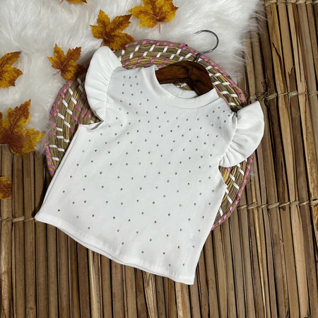 BLUSA INFANTIL MENINAS PEDRARIA MANGA PRINCESA