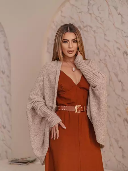 Casaco de Tricot Mousse Quentinho Cardigã Capa Quimono Feminino Liso Despojado