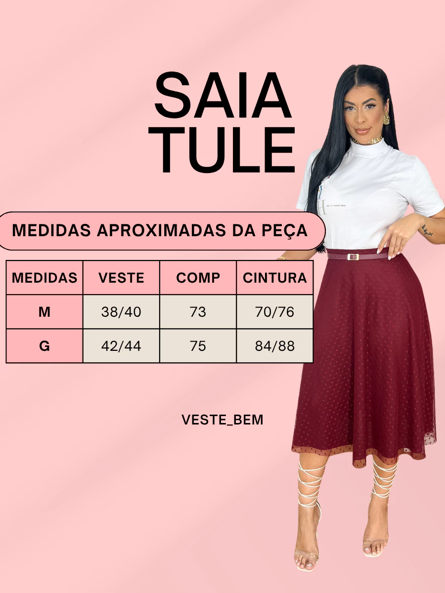 Saia de Tule Godê Acompanha o Cinto - Imagem 2