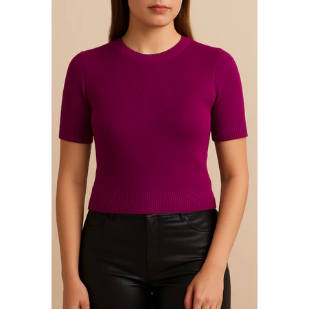 Blusa T-Shirt Tricot Modal Básica Manga Curta - Imagem 3