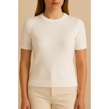 Blusa T-Shirt Tricot Modal Básica Manga Curta - Imagem 9