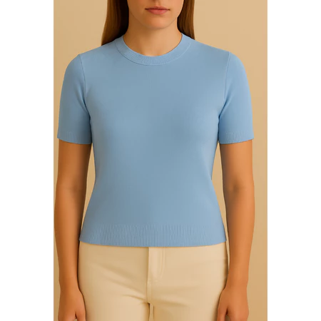 Blusa T-Shirt Tricot Modal Básica Manga Curta - Imagem 4