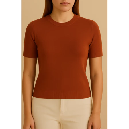 Blusa T-Shirt Tricot Modal Básica Manga Curta - Imagem 7