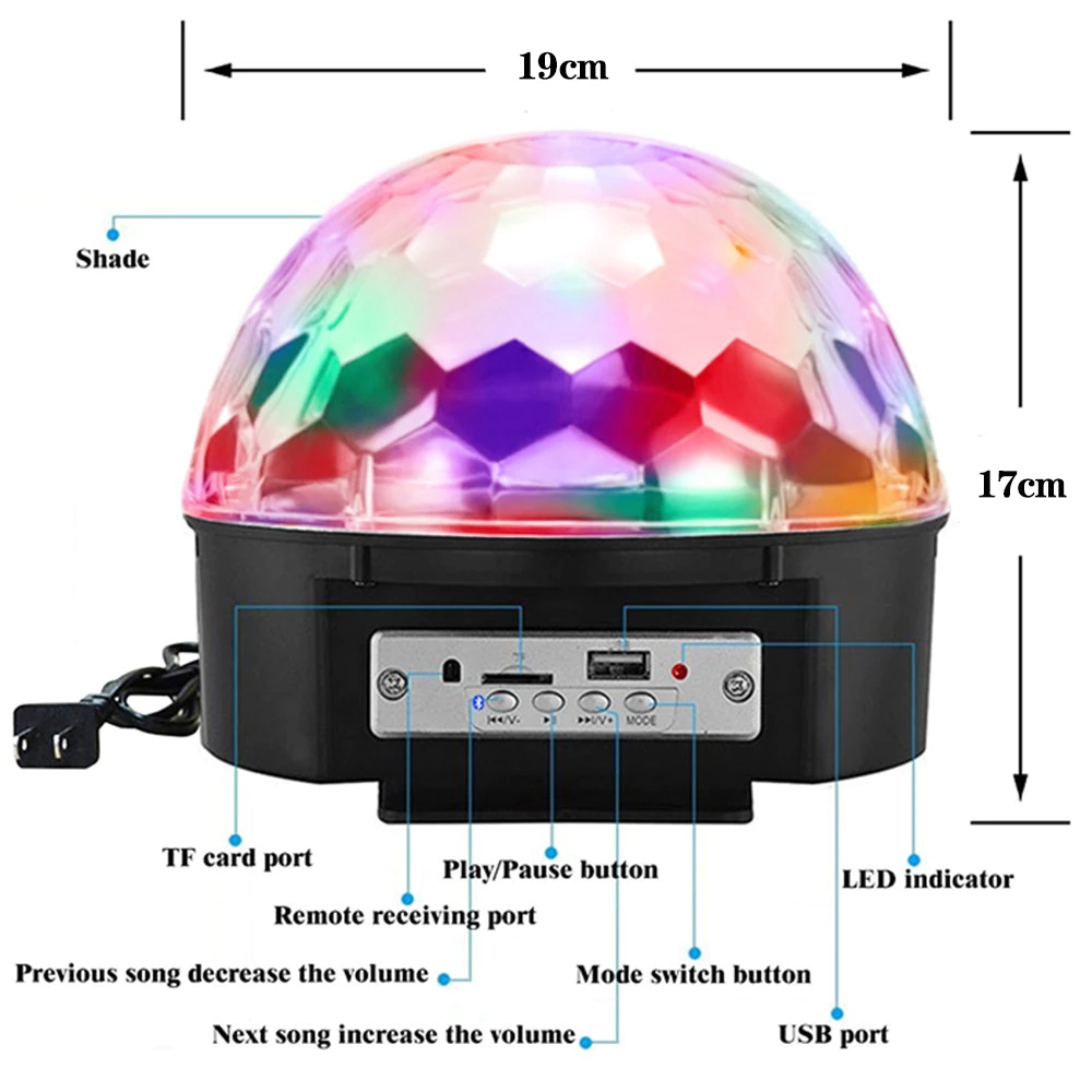 Bola Maluca Led Globo De Luz 9 Cores 24w Rgb Dmx Ritmico Cristal - Imagem 2