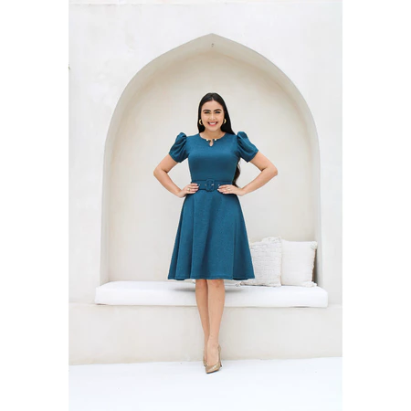 Vestido Godê com Cinto - Imagem 3